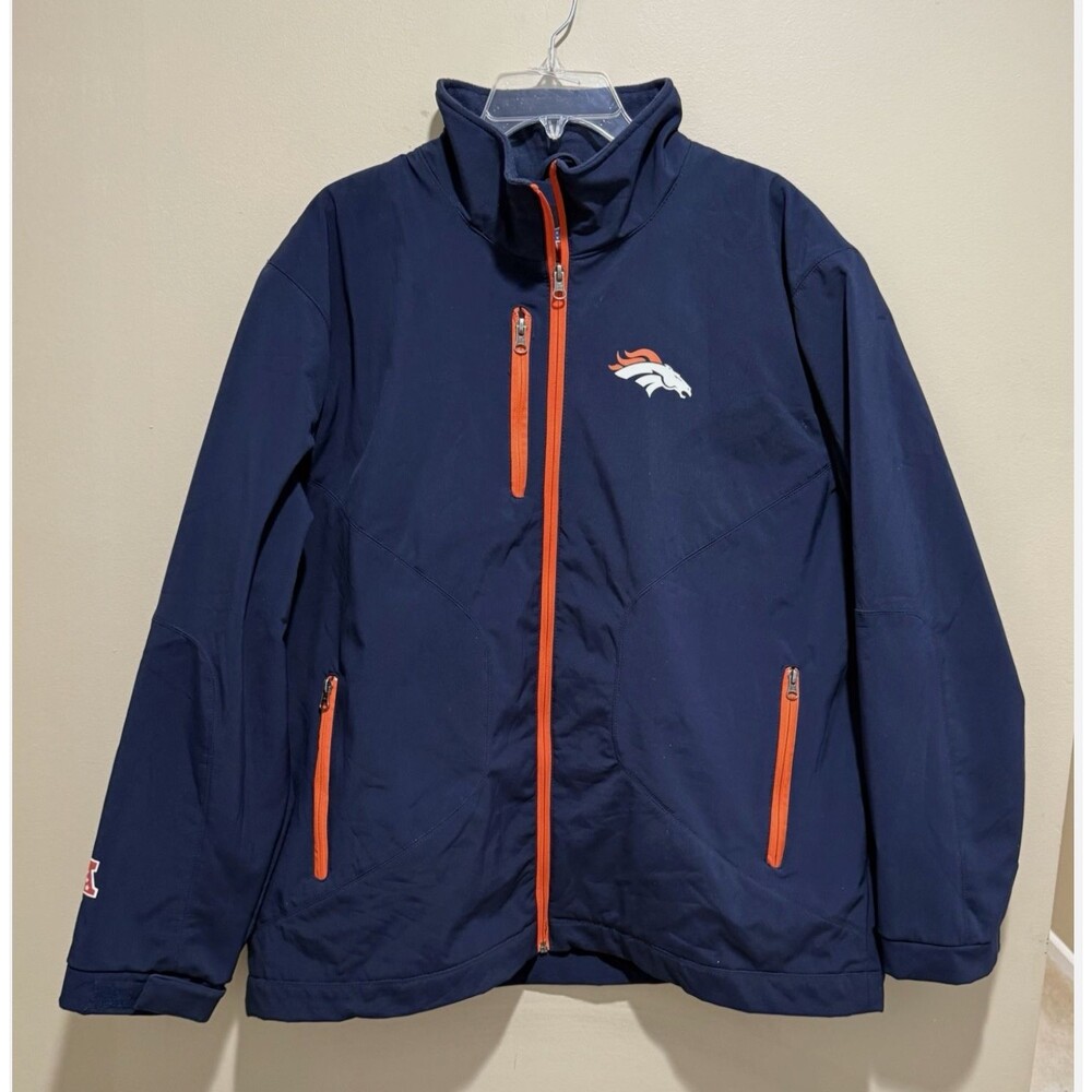 Denver Broncos Jacket Mens XL G-III Licensed Softshell Windbreaker Full Zip Coat